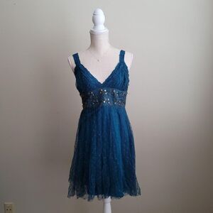 Betsey Johnson Beautiful Teal Lace Dress